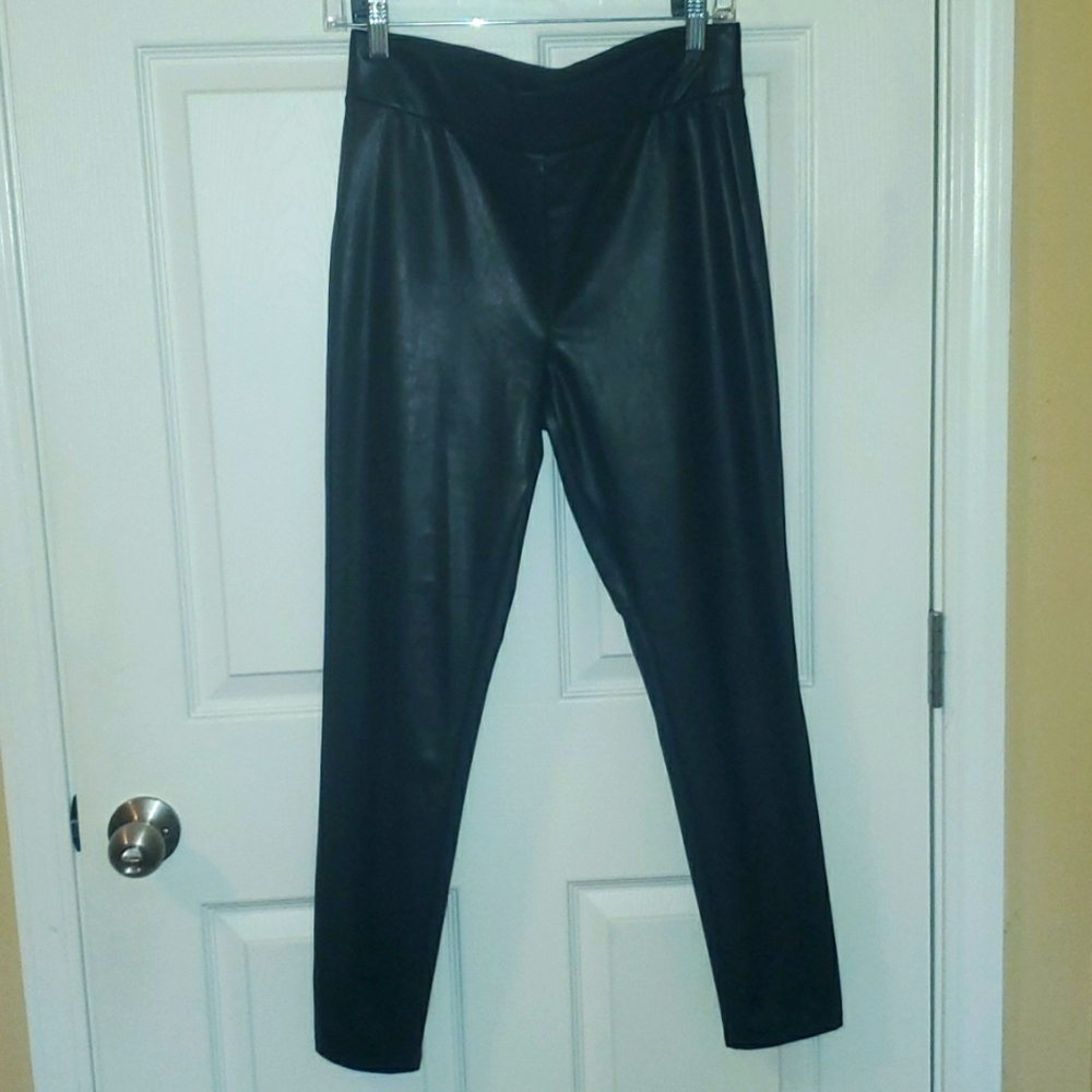 LOFT Black Faux Leather Leggings  Size M